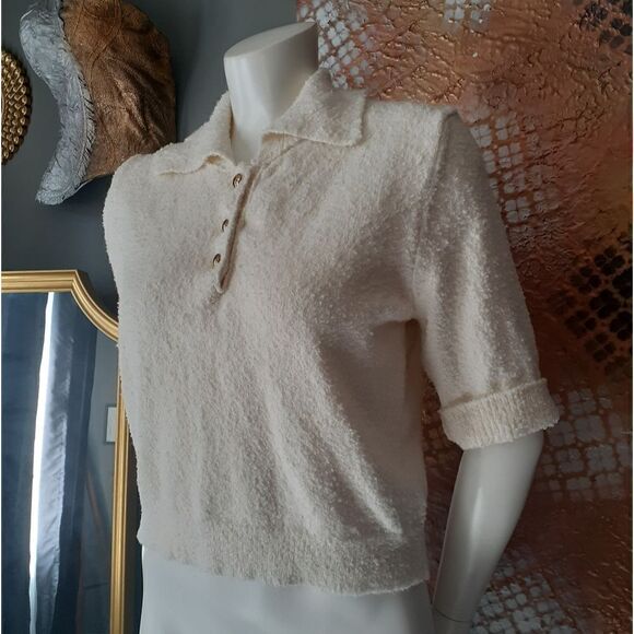 NWT Zara Cotton Blend Collared Sweater - Picture 2 of 11